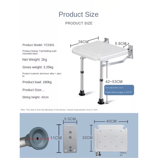 Bathroom Folding Stool Elderly Shower Elderly Safe Wall Chair Disabled ...