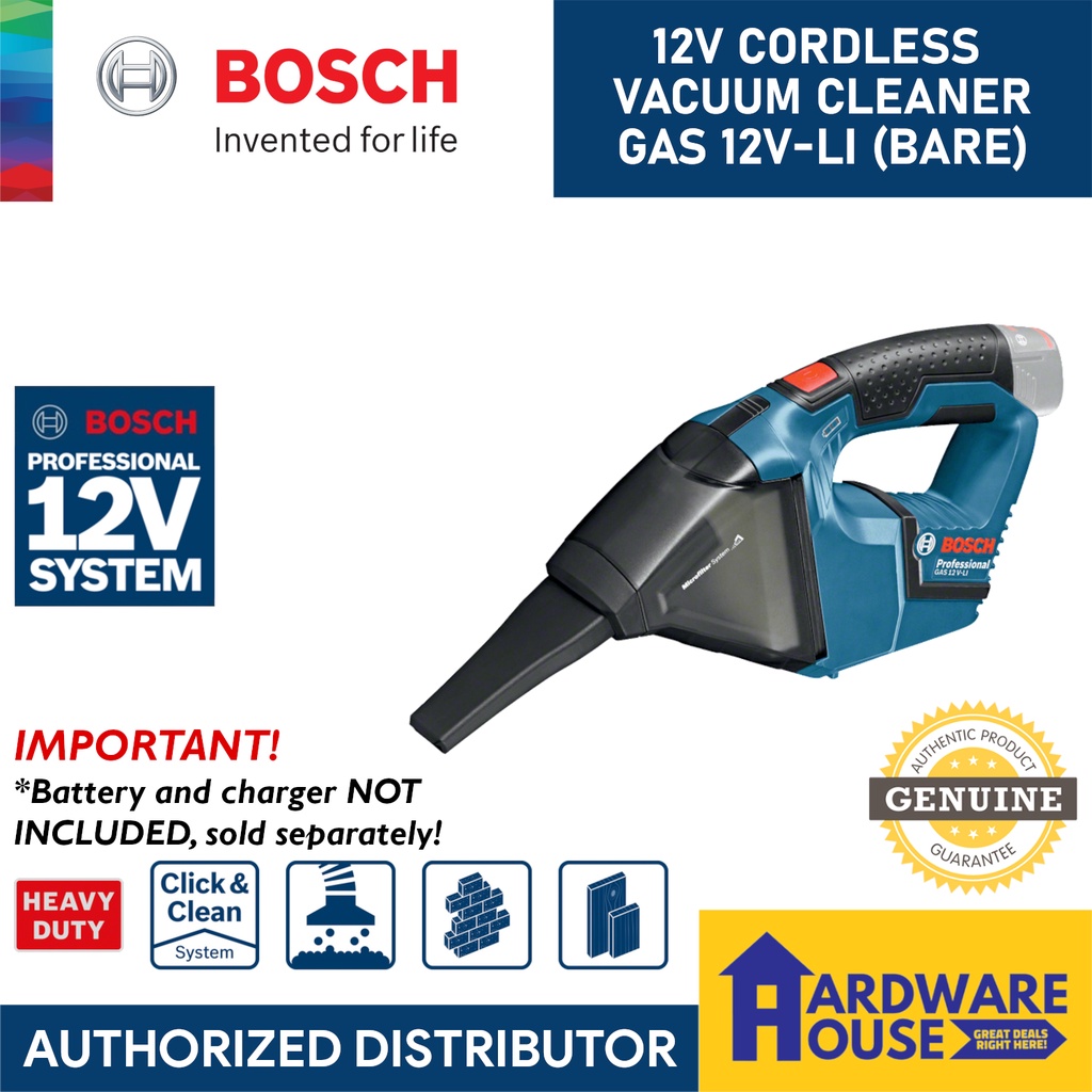 ORIGINAL BOSCH 12V Cordless Portable Dust Extractor GAS 12VLI Mini