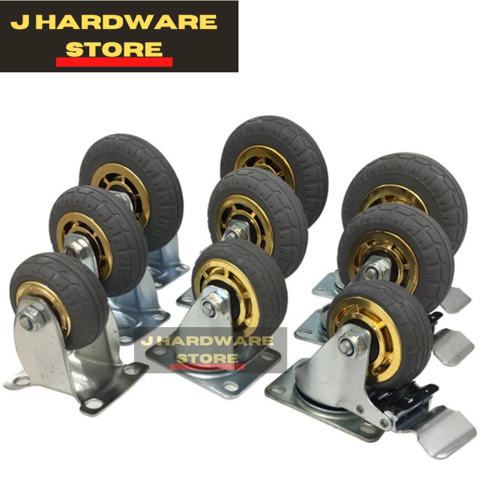 Heavy duty Thick Trolley wheel Furniture Caster Solid Rubber Tire