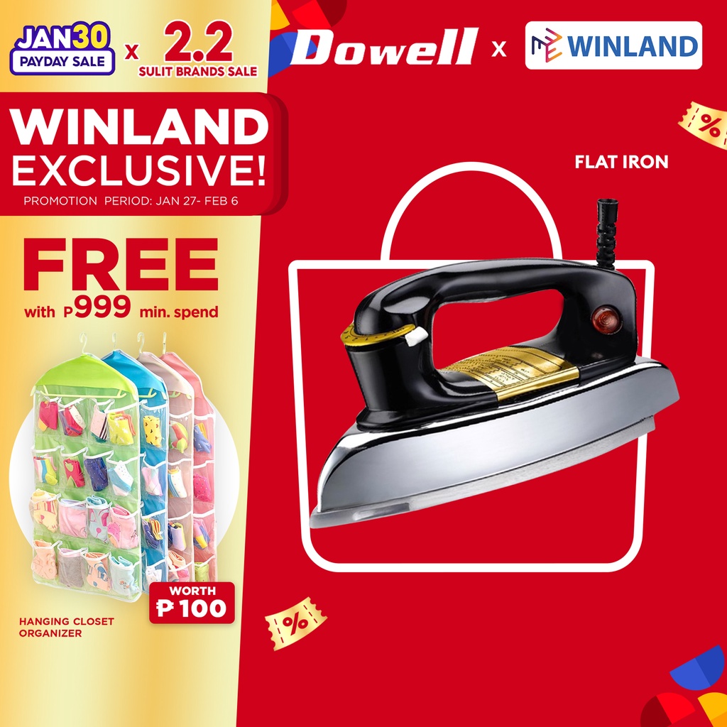 DOWELL by Winland Dry Flat Iron with Heavy Weight Crease Removal DI551