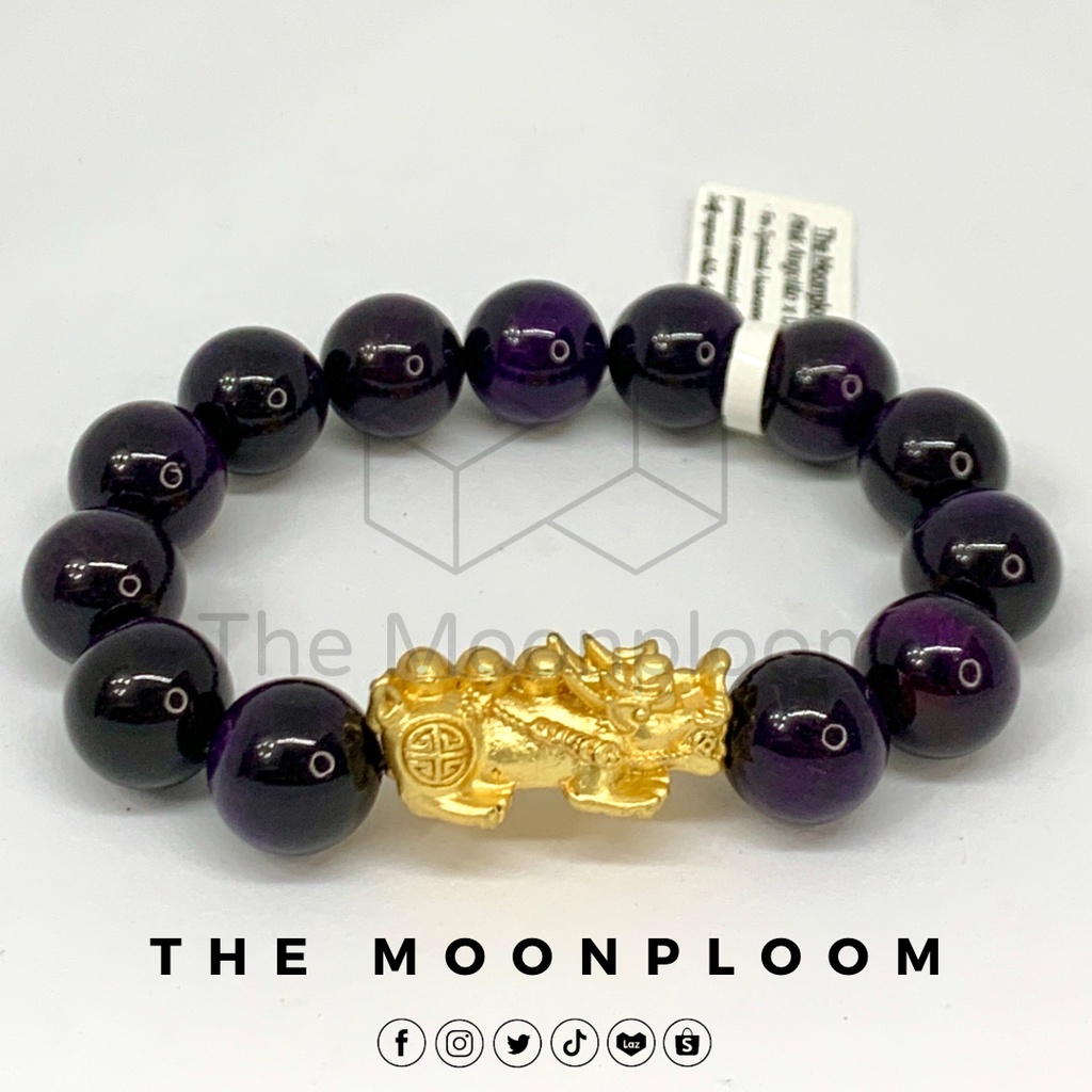 Purple Tigers eye bracelet with money catcher piyao pixiu Shopee Philippines