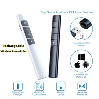 2.4G Rechargeable Wireless PowerPoint Presenter Clicker With Laser Remote Control For Office PPT Presentation Pointer Pen