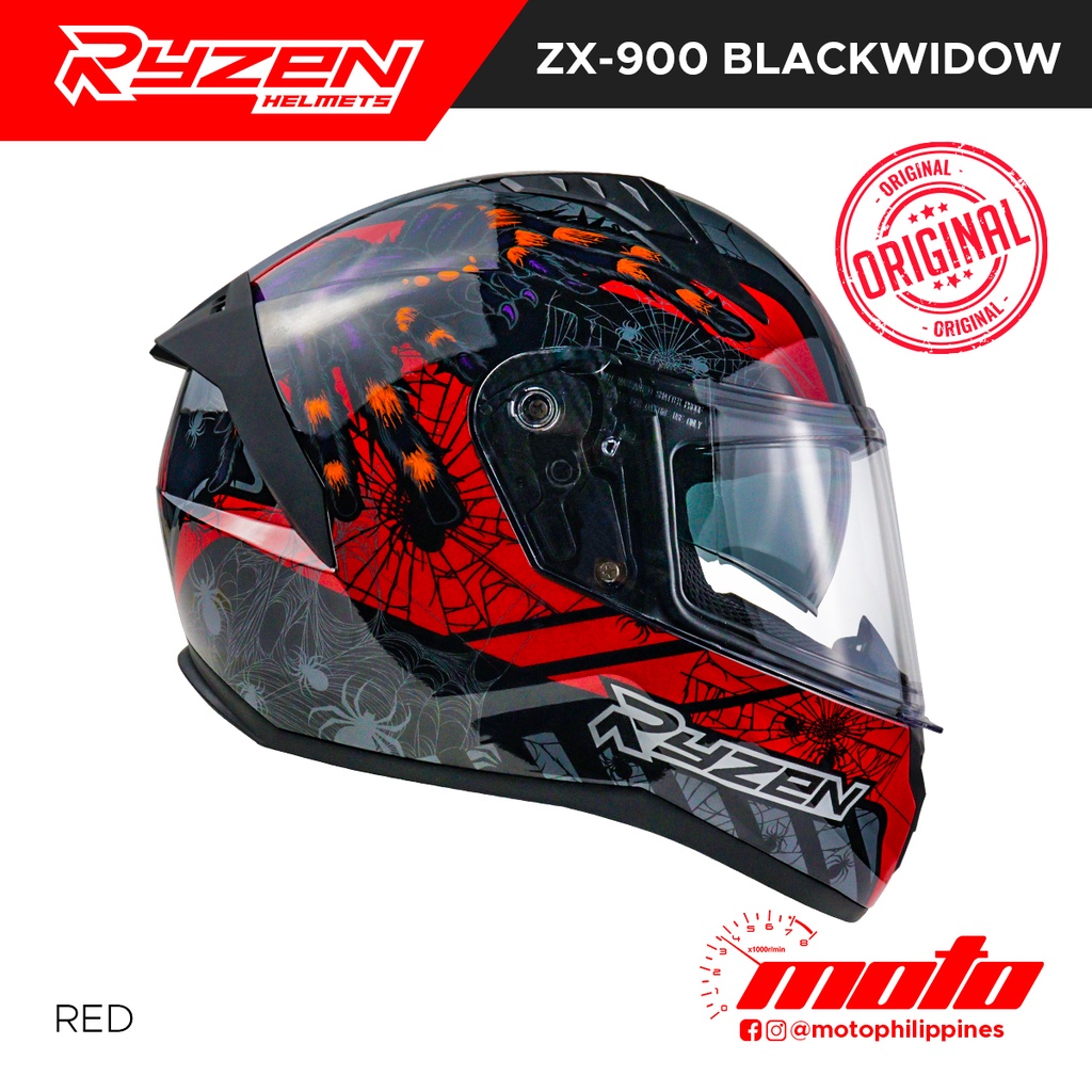 RYZEN ZX900 Blackwidow Full Face Dual Visor Helmet Shopee Philippines