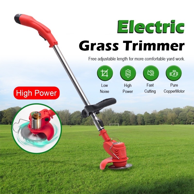 IMAX 12V Grass Cutter Trimmer Electric Lawn Mower Rechargeable Grass