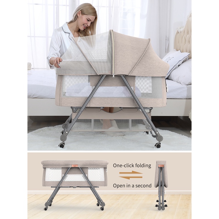Quick Assemble Baby Bedside Sleeper for Baby Portable