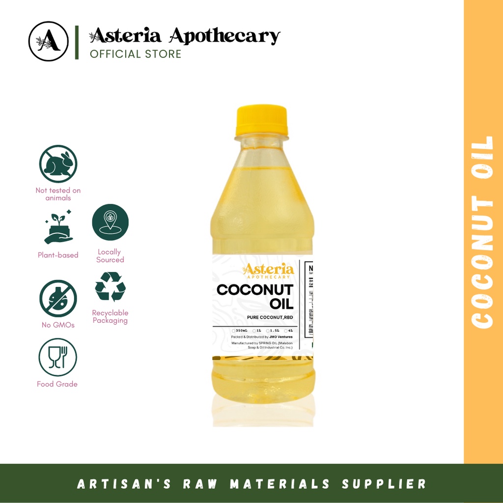 Coconut Oil, Cooking Oil, Soapmaking, FDA APPROVED FOOD GRADE 350ML Asteria Apothecary