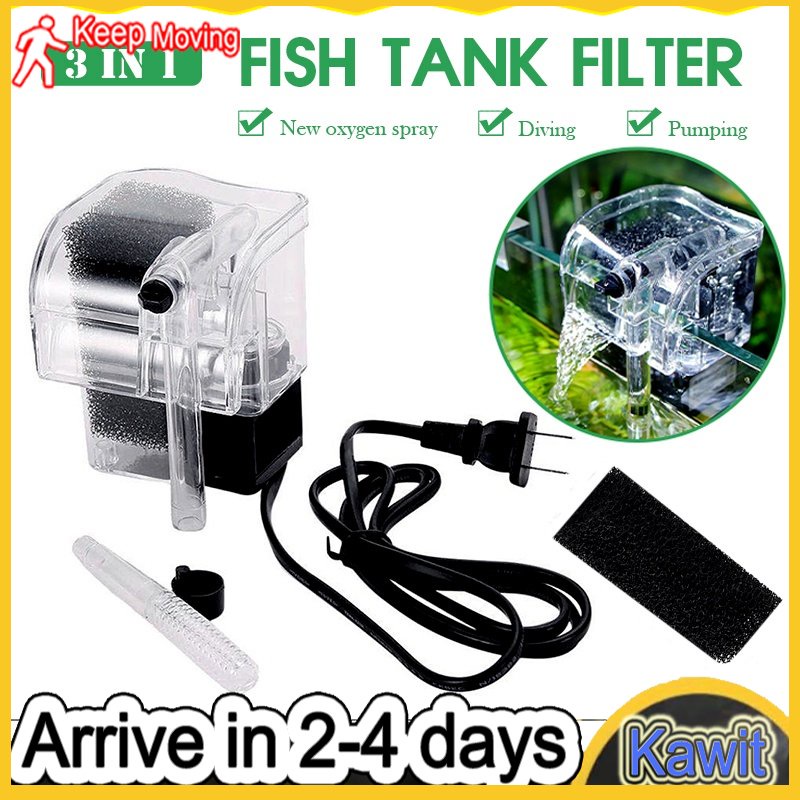 Fish Tank Filter Aquarium 3 in 1 Top Overhead Filter Suspension Oxygen ...