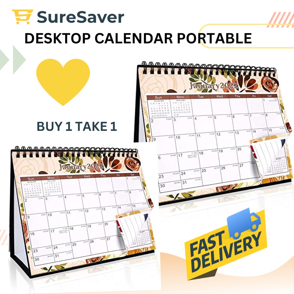 Desktop Calendar Portable Schedule Table Planner Daily Weekly Date