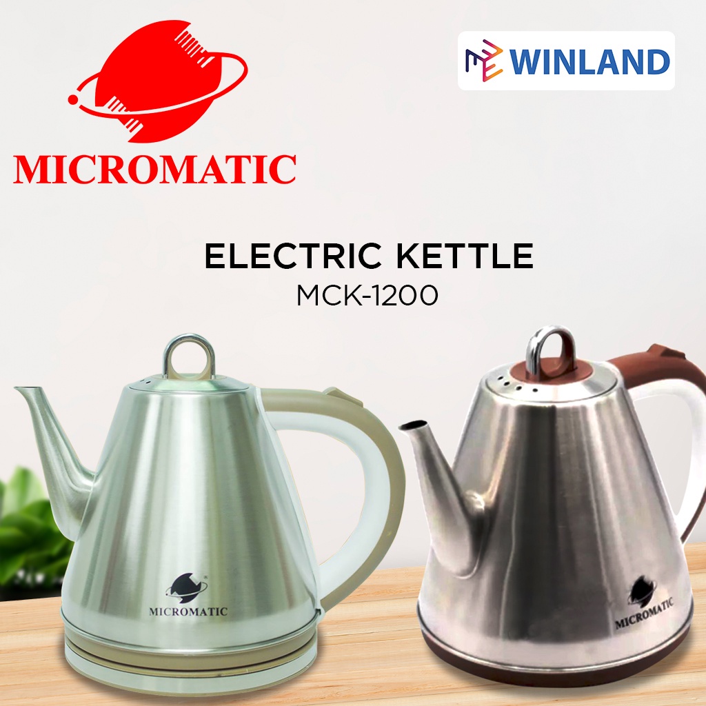 MICROMATIC by Winland 1.2L Stainless Steel Electric Kettle Water