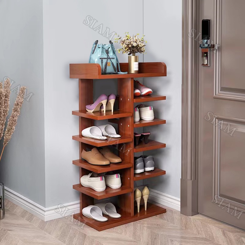 6 layers Wooden Shelves Shoe Storage Rack High Heel Shoe Rack