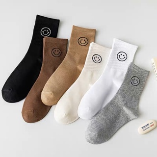 Nakusu Set Of 5Pairs Korean Smiley High Quality Middle Tube Socks ...