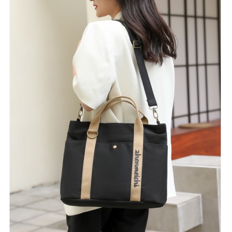 YQY new fashion ladies Canvas casual shoulder tote bag sling bag #2249 - Image 6