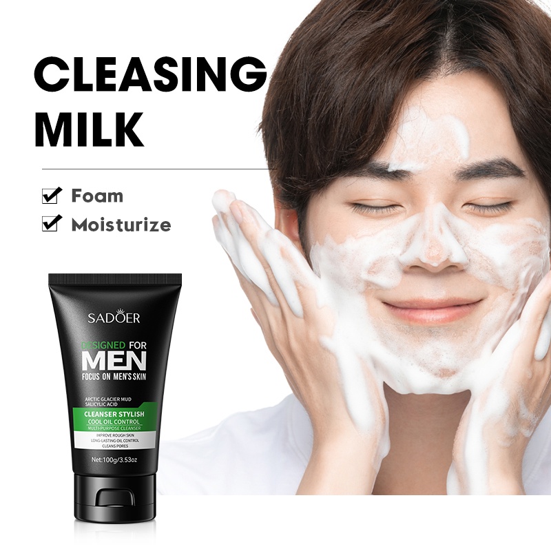 SADOER Facial Cleanser Skin Care for Men Oil Control Hydrating Foam Wash 100g Shopee Philippines