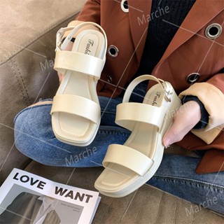 Z&R 2023 New One-Line Wedge-Heeled Roman Sandals For Women(add one size bigger)