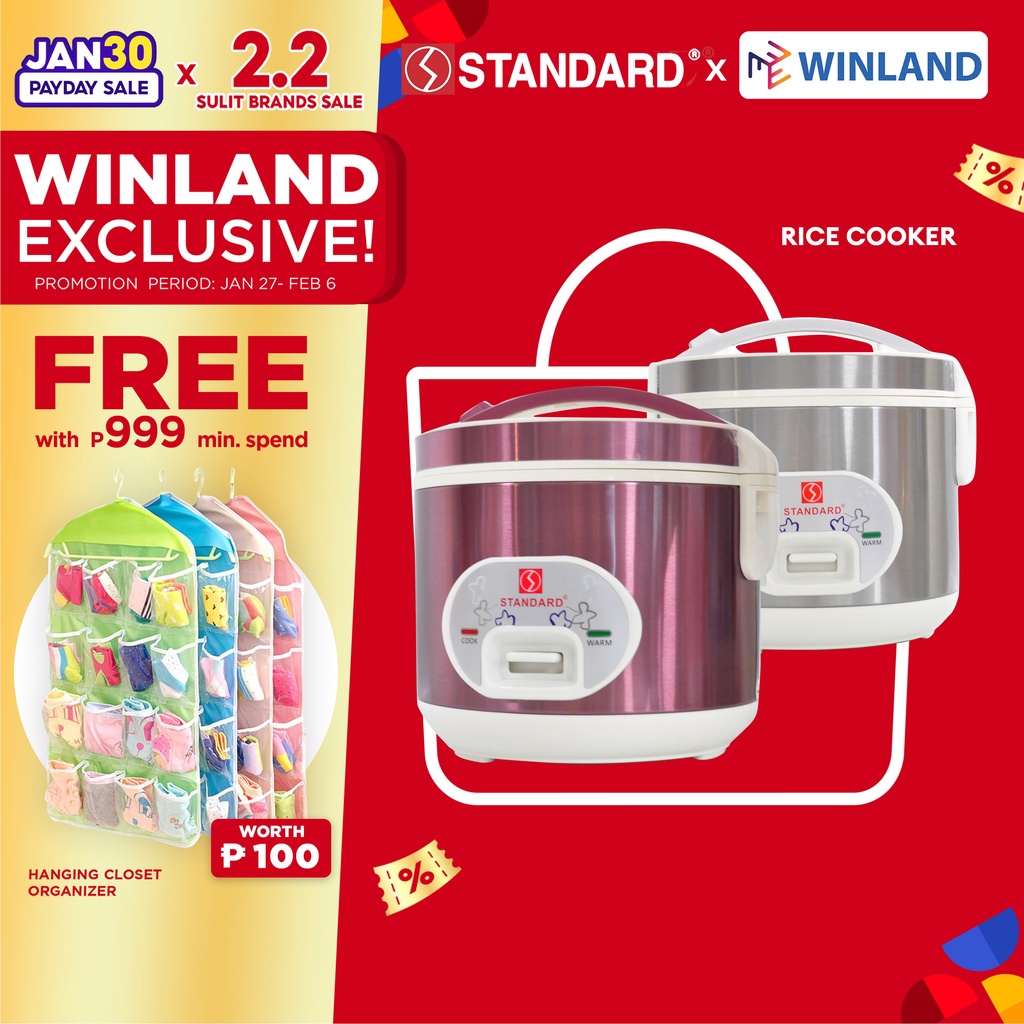STANDARD Appliances by Winland 1.2L Automatic JarType Rice Cooker