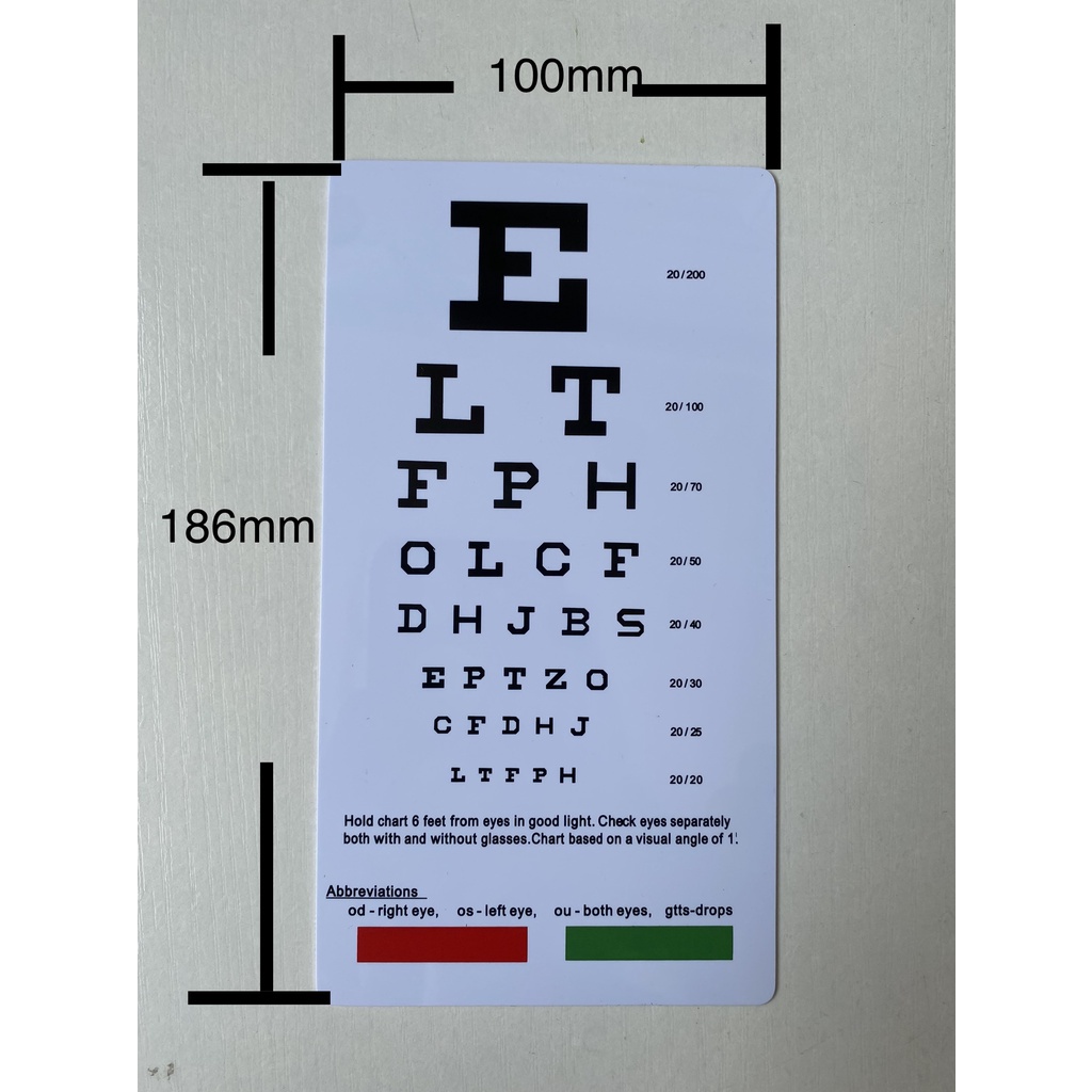 Optometry Power Card Standard Logarithmic Visual Chart Ophthalmic ...