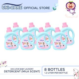 UniLove Baby Laundry Detergent 1.2L Bottle (Milk Scent) Bottle of 8