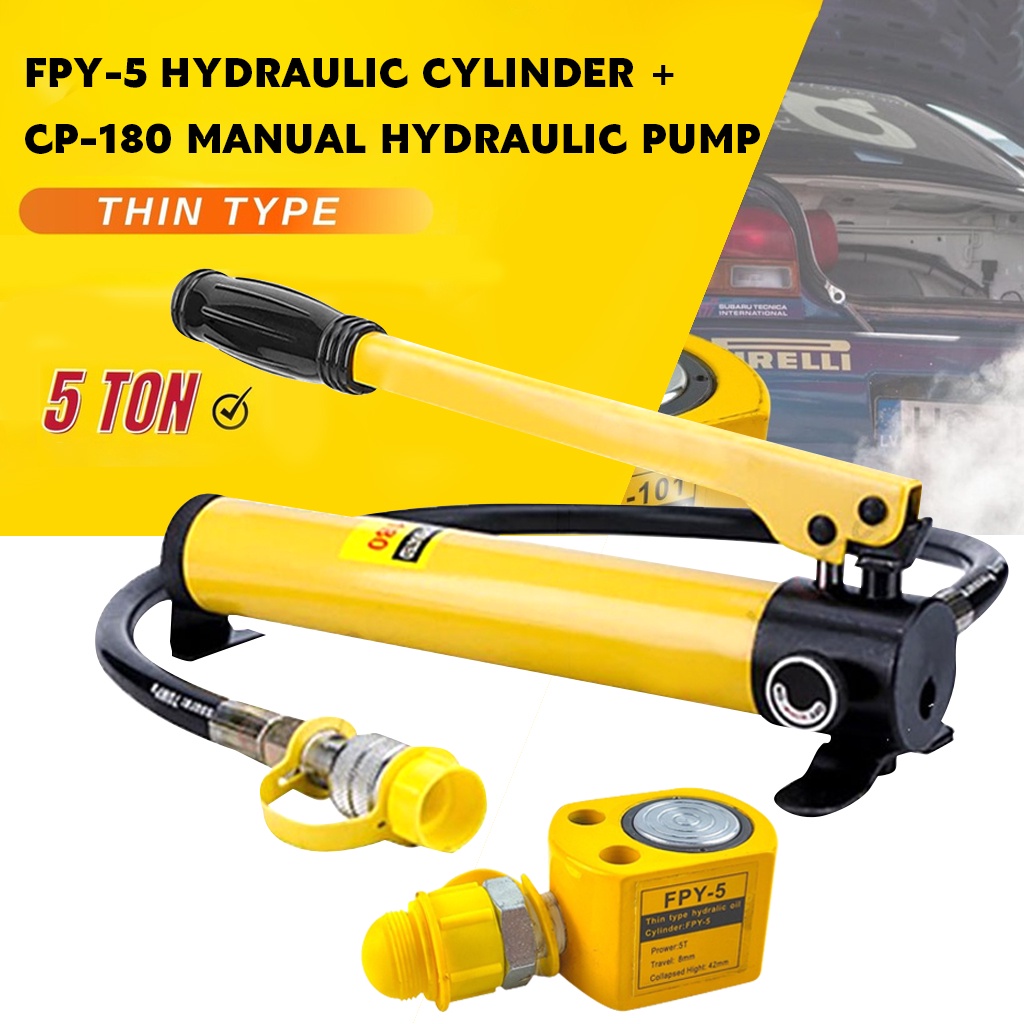 5T Ultrathin Hydraulic Jack FPY5 Hydraulic Lifting Jack Stroke With CP180 Manual Hydraulic