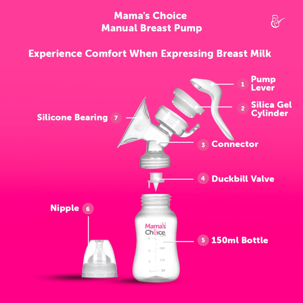 Mama’s Choice Manual Breast Pump | Portable Pump for Breastfeeding