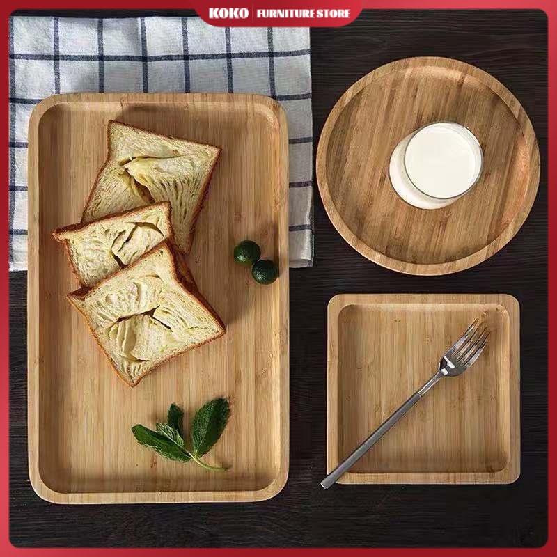 Wooden Food Tray Bamboo Tray Rectangular Chinese Fast Food Tray Hotel