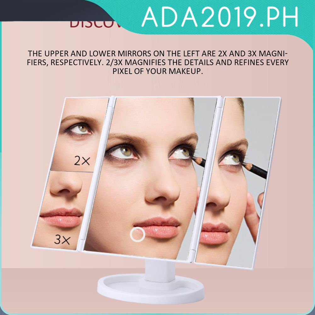 Led Mirror With Light Usb Folding Touch Screen Makeup Mirror Desktop