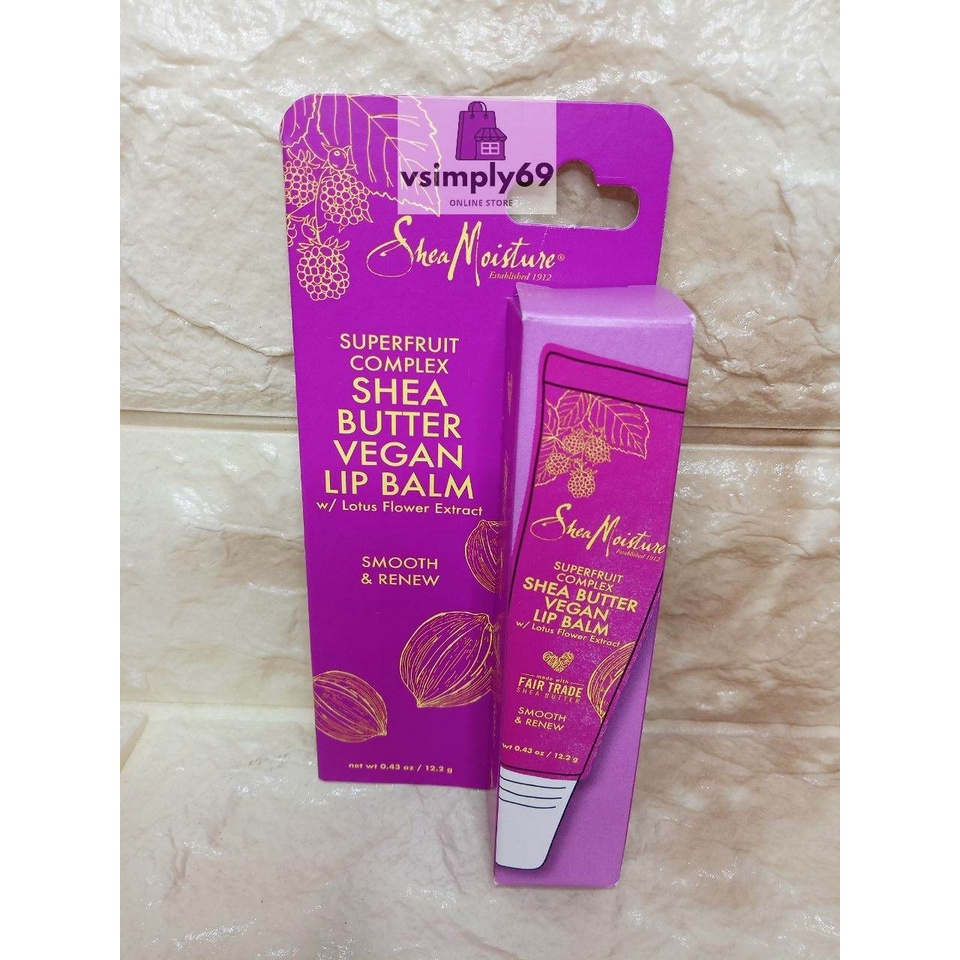 Shea Moisture Shea Butter Vegan Lip Balm (12.2g) USA Made Shopee
