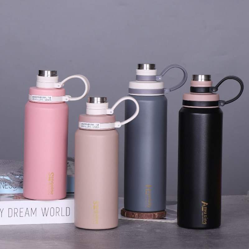 600ml/800ml stainless steel Vacuum Flask Wide mouth w/ spout lid Vacuum ...