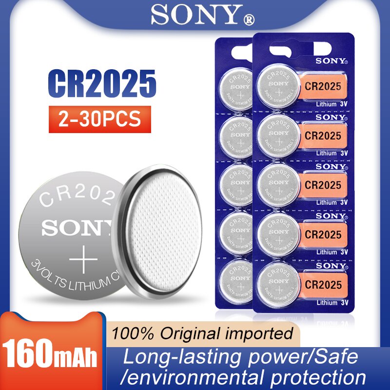 Sony CR2025 2025 3V Lithium Battery Button Coin Cell For Car Key Remote