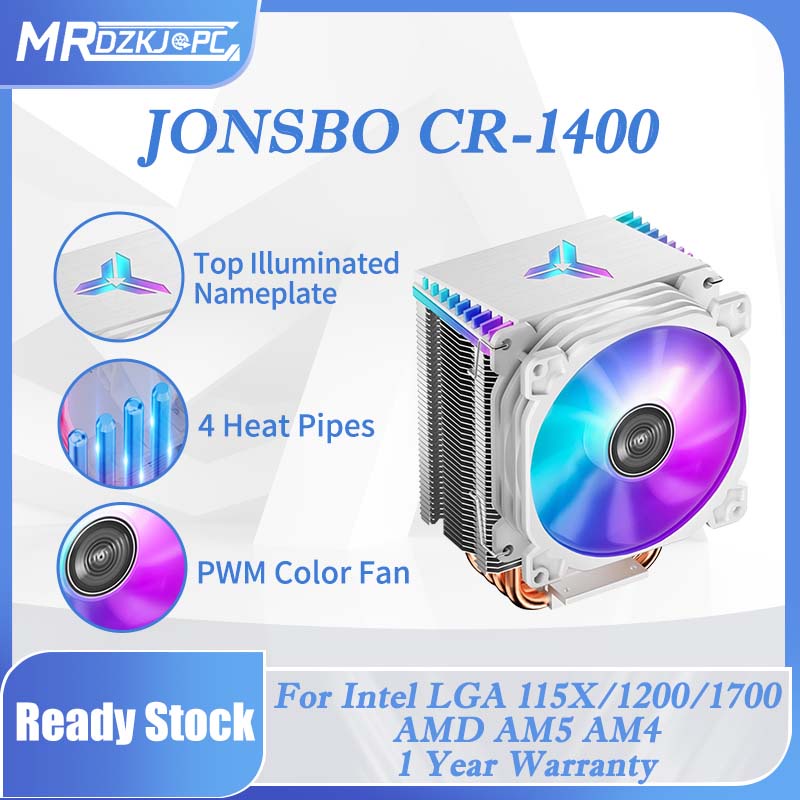 [Ready Stock]Jonsbo CR1400 Tower CPU Cooler 92mm Fan Colorful White