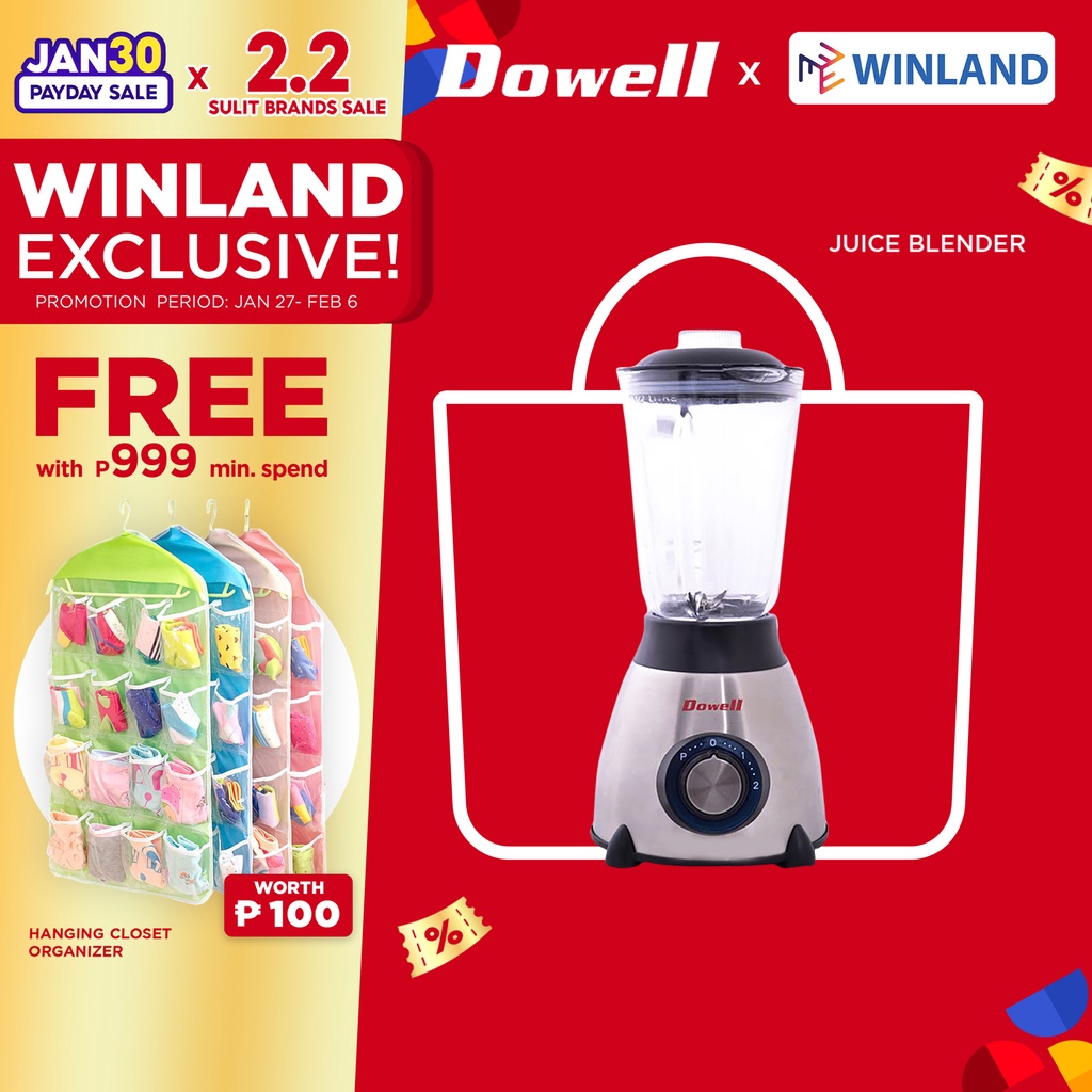 DOWELL by Winland 1.5 Liter Juice Blender Shaker with Ice Crusher BL23