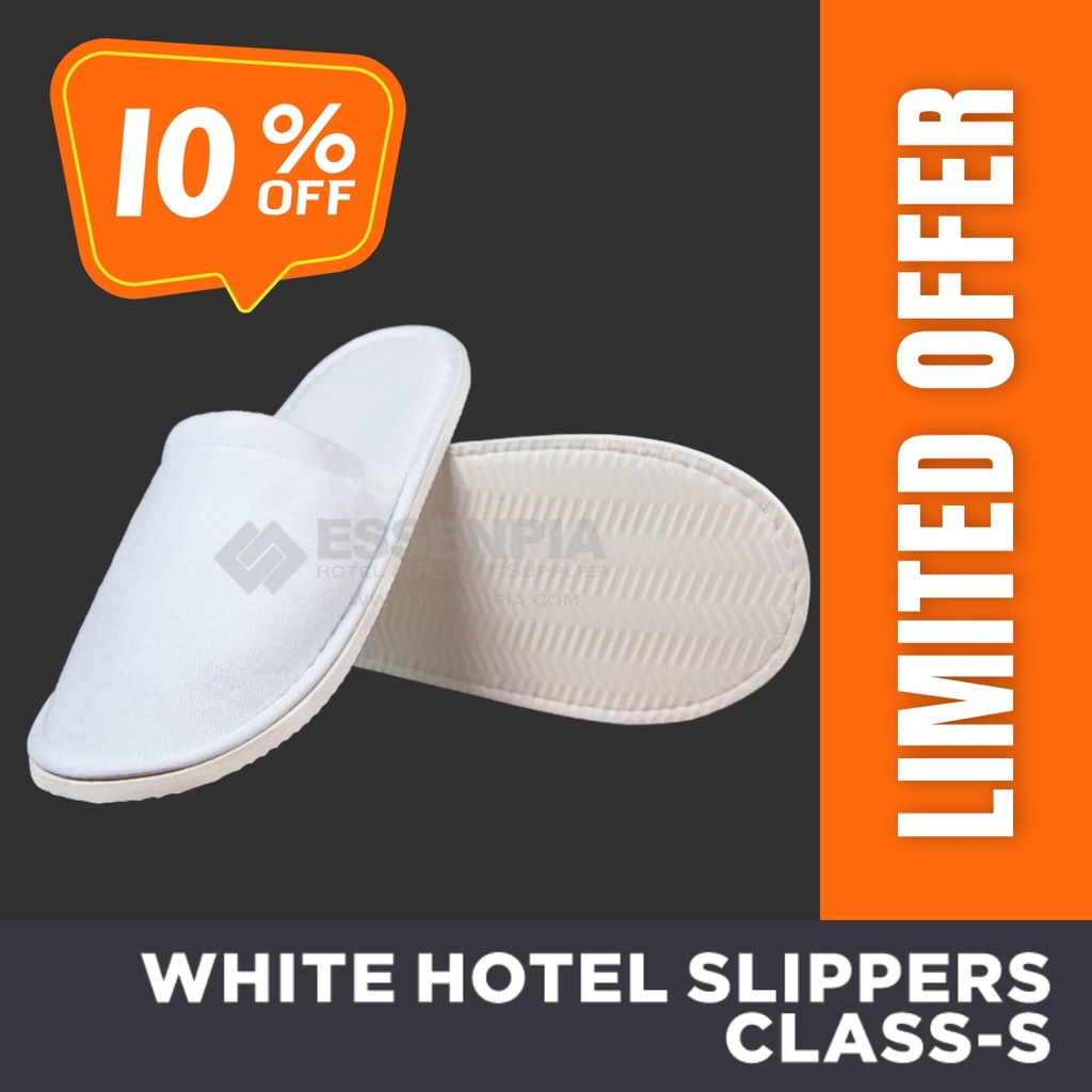 5 PAIRS CLASS S - WHITE HOTEL DISPOSABLE SLIPPER | Shopee Philippines
