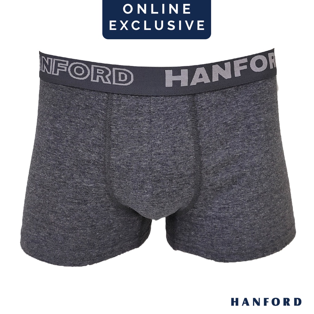 Hanford Men Natural Cotton Knit Boxer Briefs No Spandex OG Murk (Single