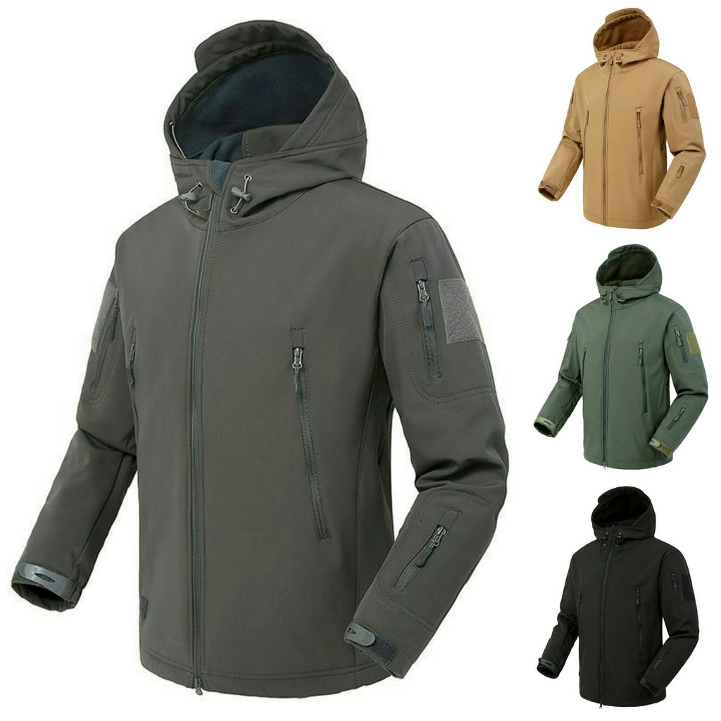 Mens Tactical Jacket Windbreaker Waterproof Outdoor Riding Military