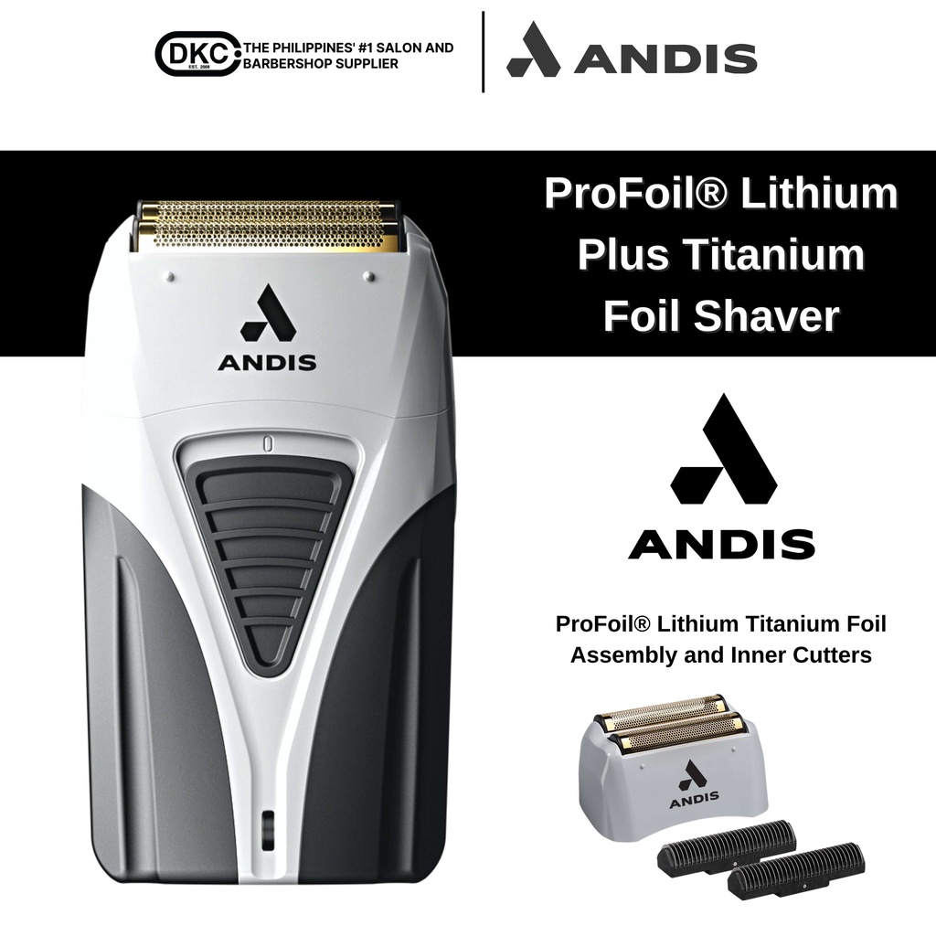 Andis Profoil Lithium Plus Titanium Foil Shaver No.17260 Cordless Black with Charging Stand DKC