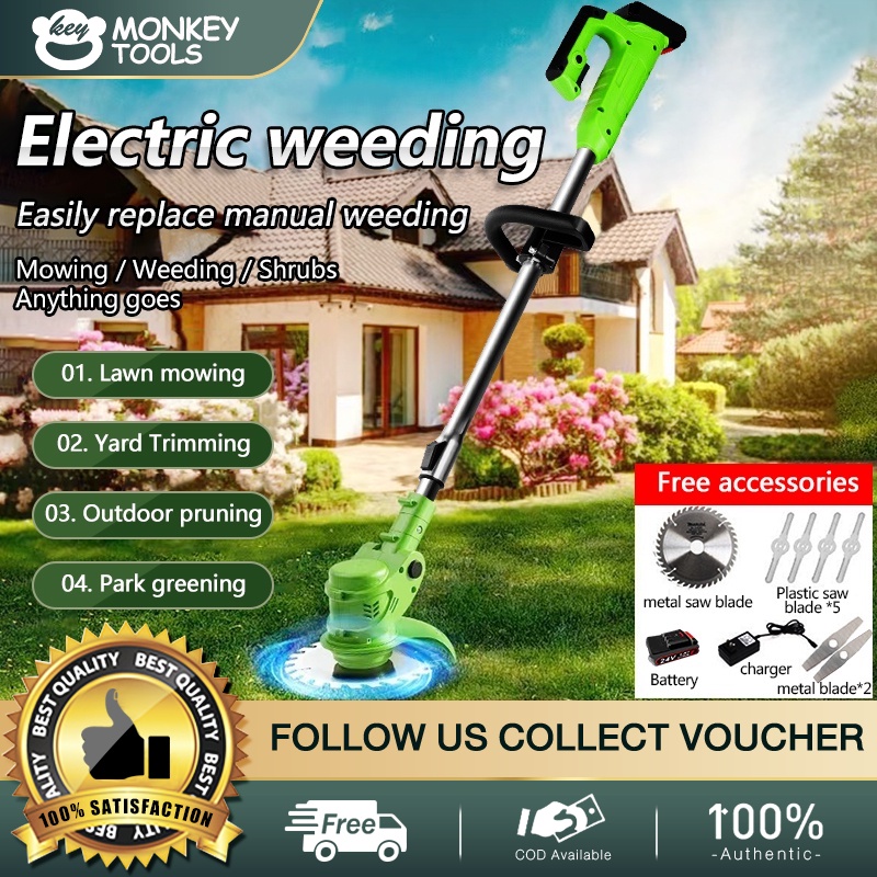 monkey Grass Cutter Lawn Mower Electric Cordless Electric Grass Trimmer ...