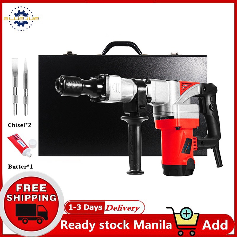 BLUEJUE 2300W Electric Demolition Hammer Drill Concrete Crusher Punch