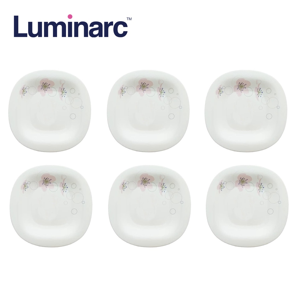 Luminarc 6pcs Ikumi 26cm Large Opal Dinner Plate Set Microwave Safe