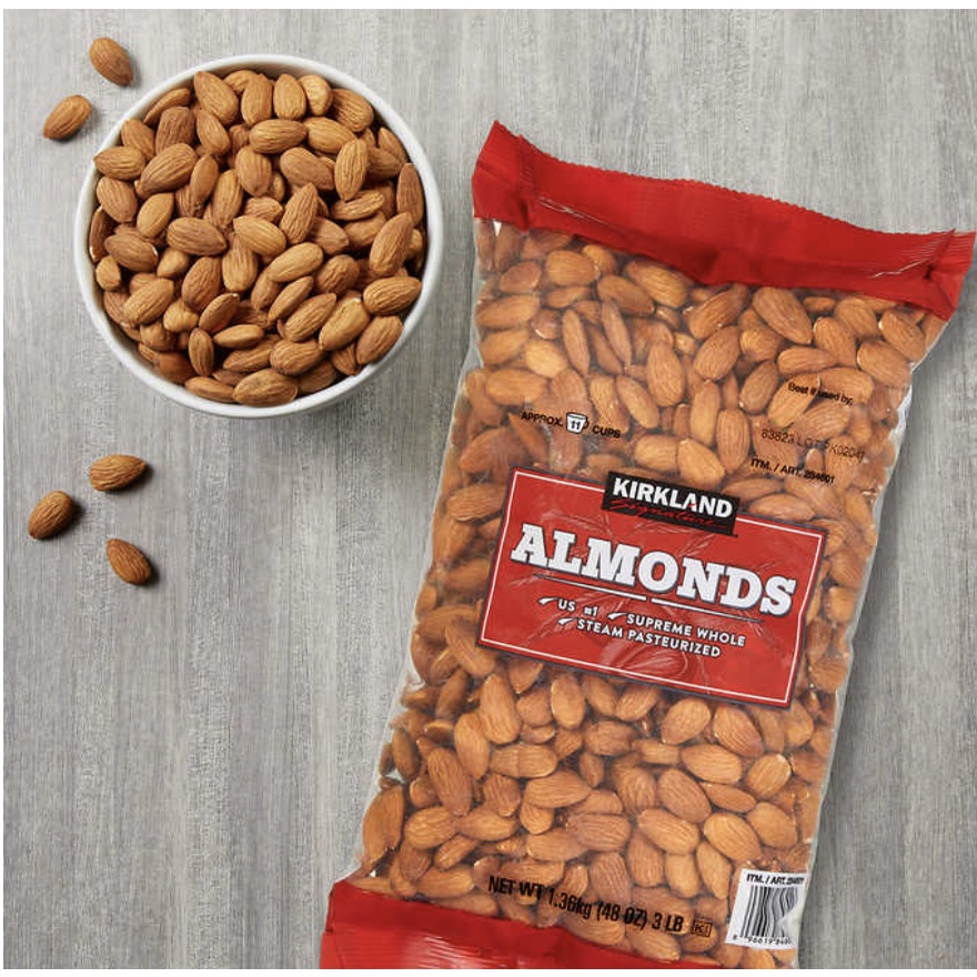 Kirkland Signature Supreme Whole Almonds, Steam Pasteurized 48oz 1.36kg