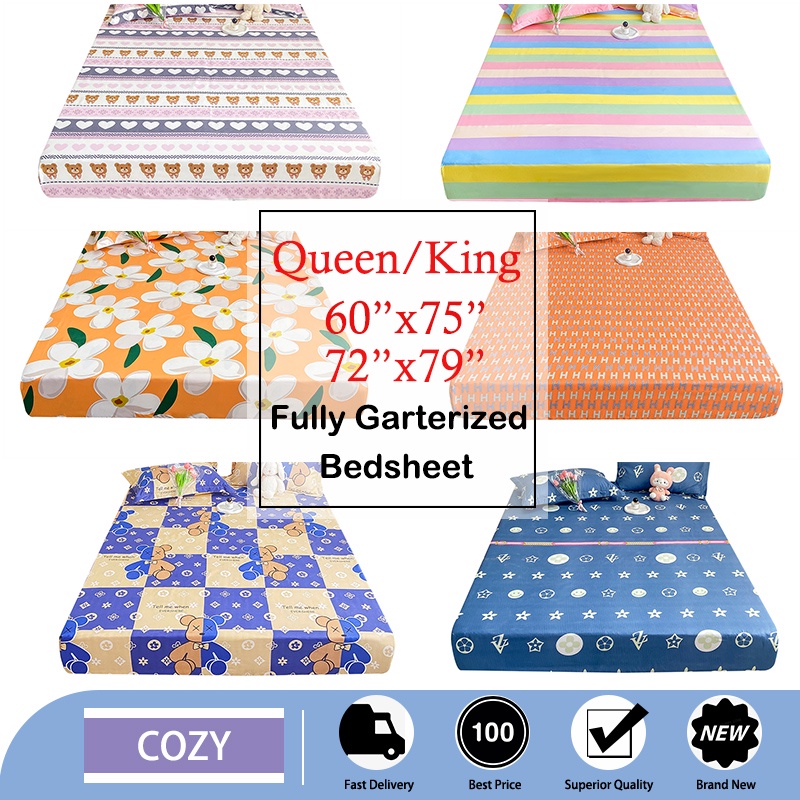 Fully Garterized Bedsheet Fitted Bed Sheet Canadian Cotton Queen/King