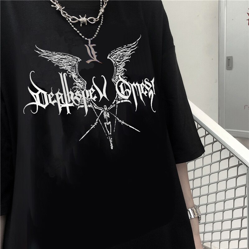 Y2k Gothic Hip Hop T Shirt MenHarajuku Style Vintage Plus Sized Clothes ...