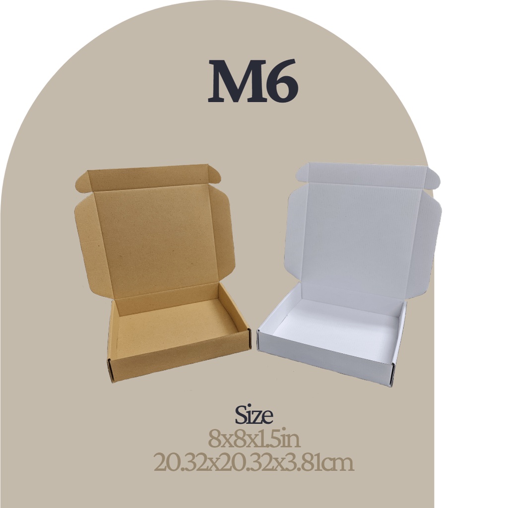M6 8x8x1.5inches/Mailer Box/Brown&White/10pcs per pack Shopee Philippines