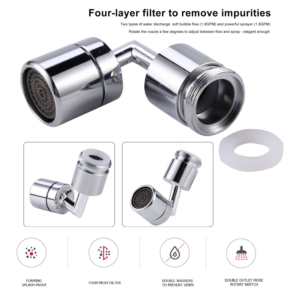 Universal Splash Filter Faucet 720 Degree Rotating Bathroom Tap Filter ...