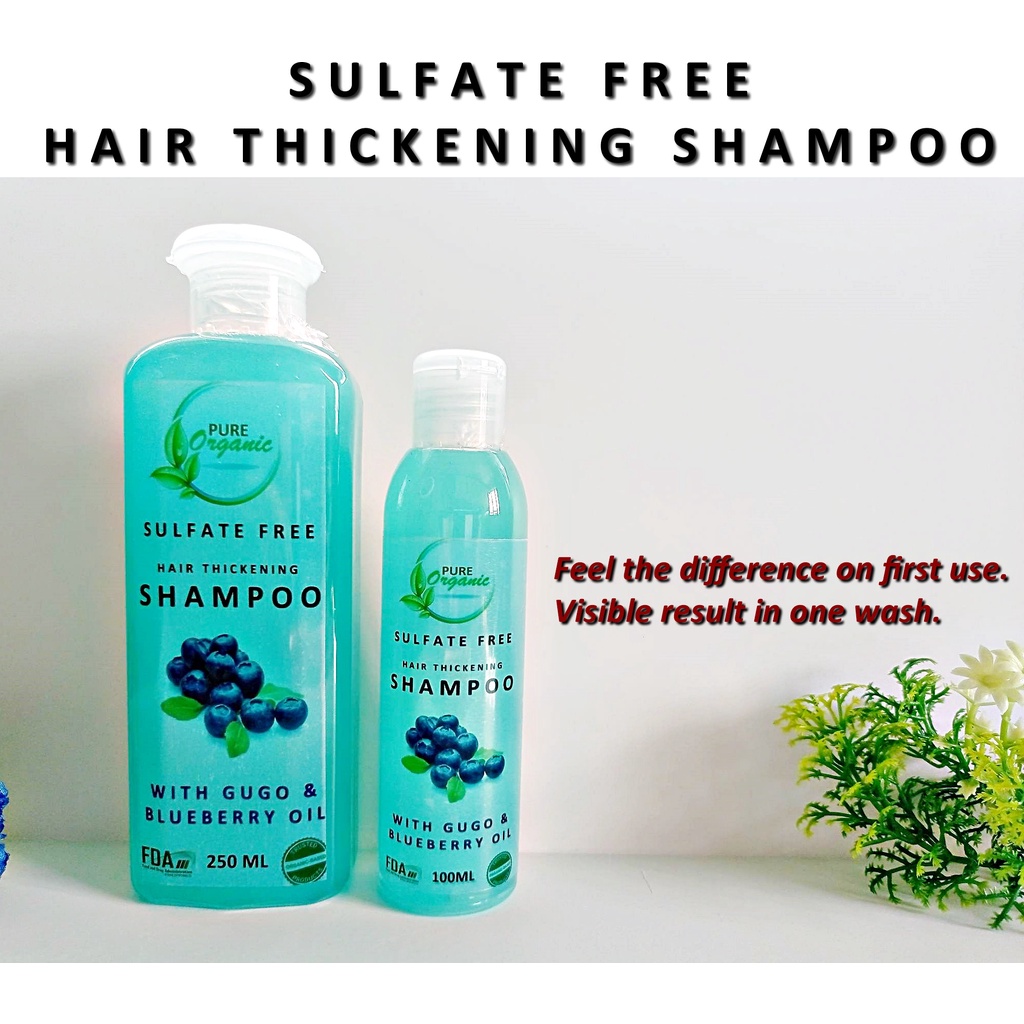 Sulfate Free Hair Thickening Blueberry Shampoo by Pure Organic For Hair ...