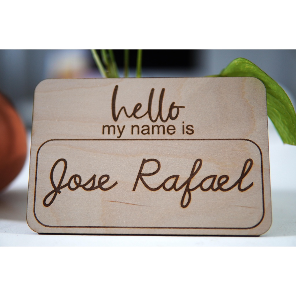 Wooden Baby Name Plate Baby Birth Props Baby Announcement Props