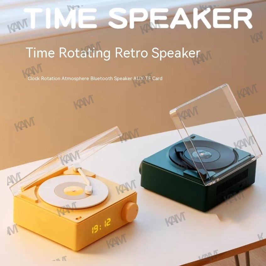 Kam 2 in 1 New Retro Alarm Clock Speaker X11 Multifunctional Vinyl