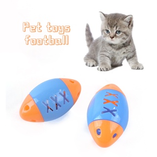 Xpets.Pet Toys Small Plastic Hollow Rugby Chasing Interactive Toys Bell Ball Toys Pet Cat Toys