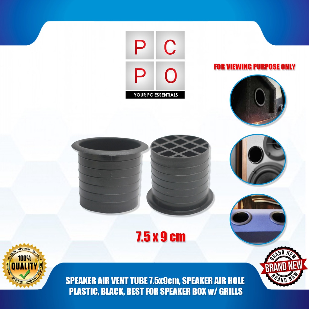 SPEAKER AIR VENT TUBE 7.5x9cm, SPEAKER AIR HOLE PLASTIC, BLACK, BEST
