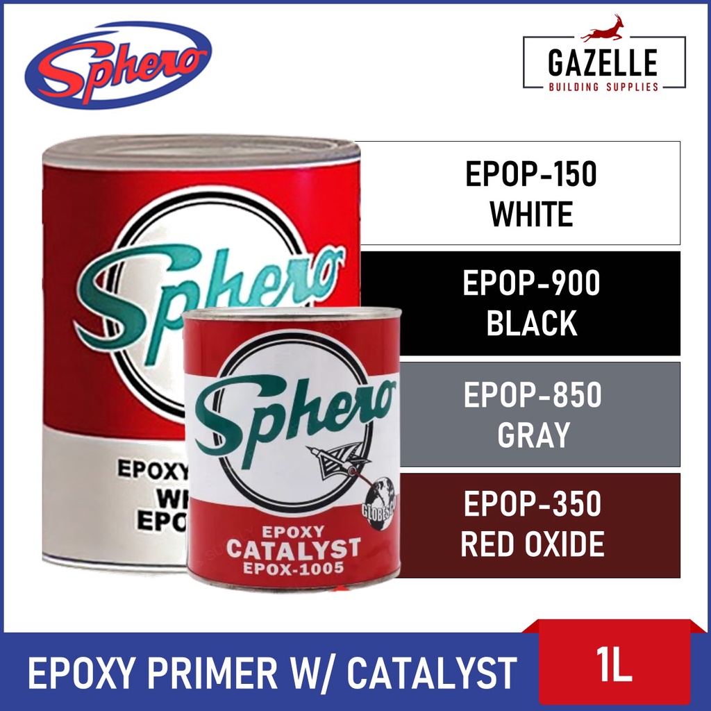 Sphero Epoxy Primer w/ Catalyst White / Red Oxide / Black 1L Shopee
