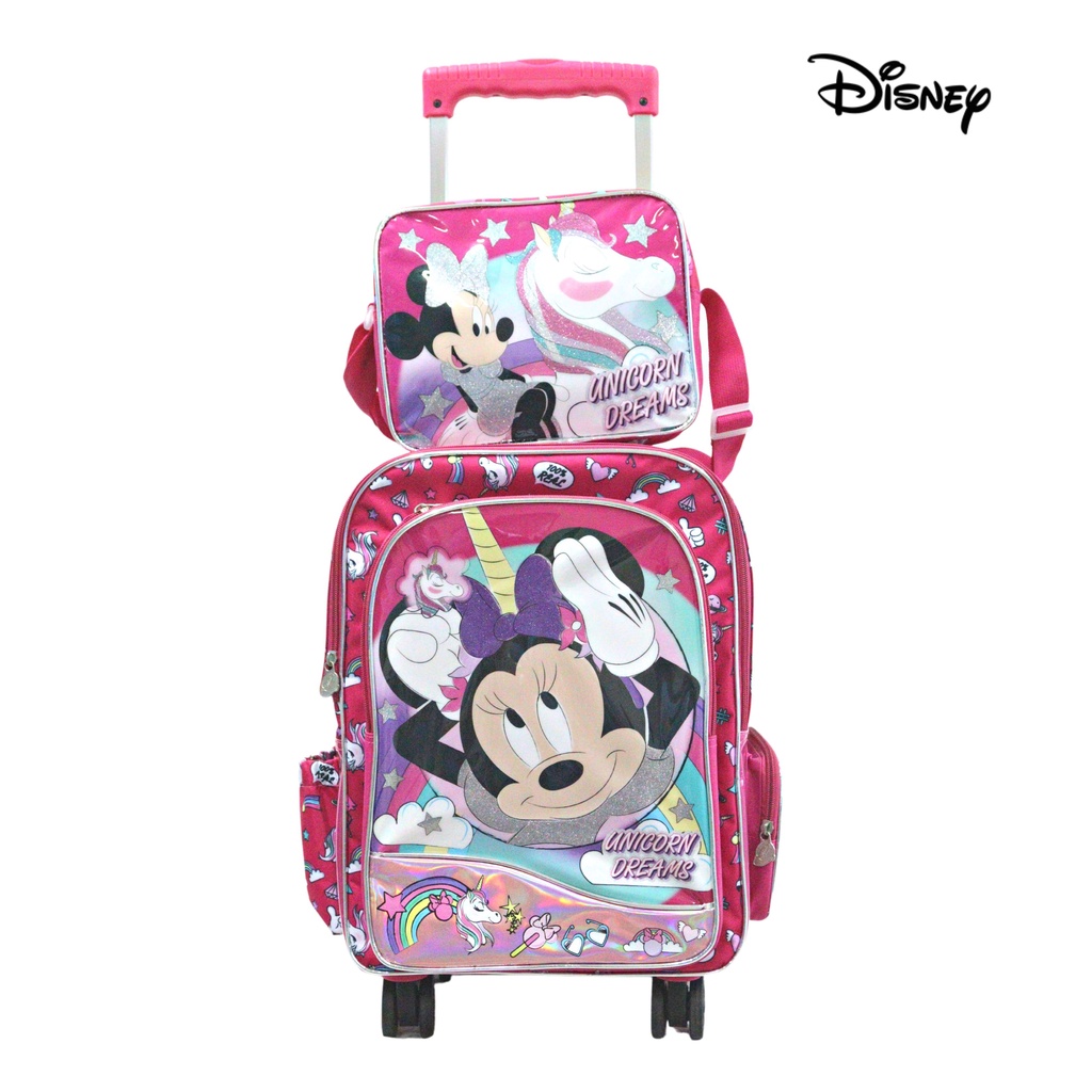 Valigia Trolley Minnie Mouse Per Bambina, Con Ruote, Per Viaggi E Pigiama Party - 2