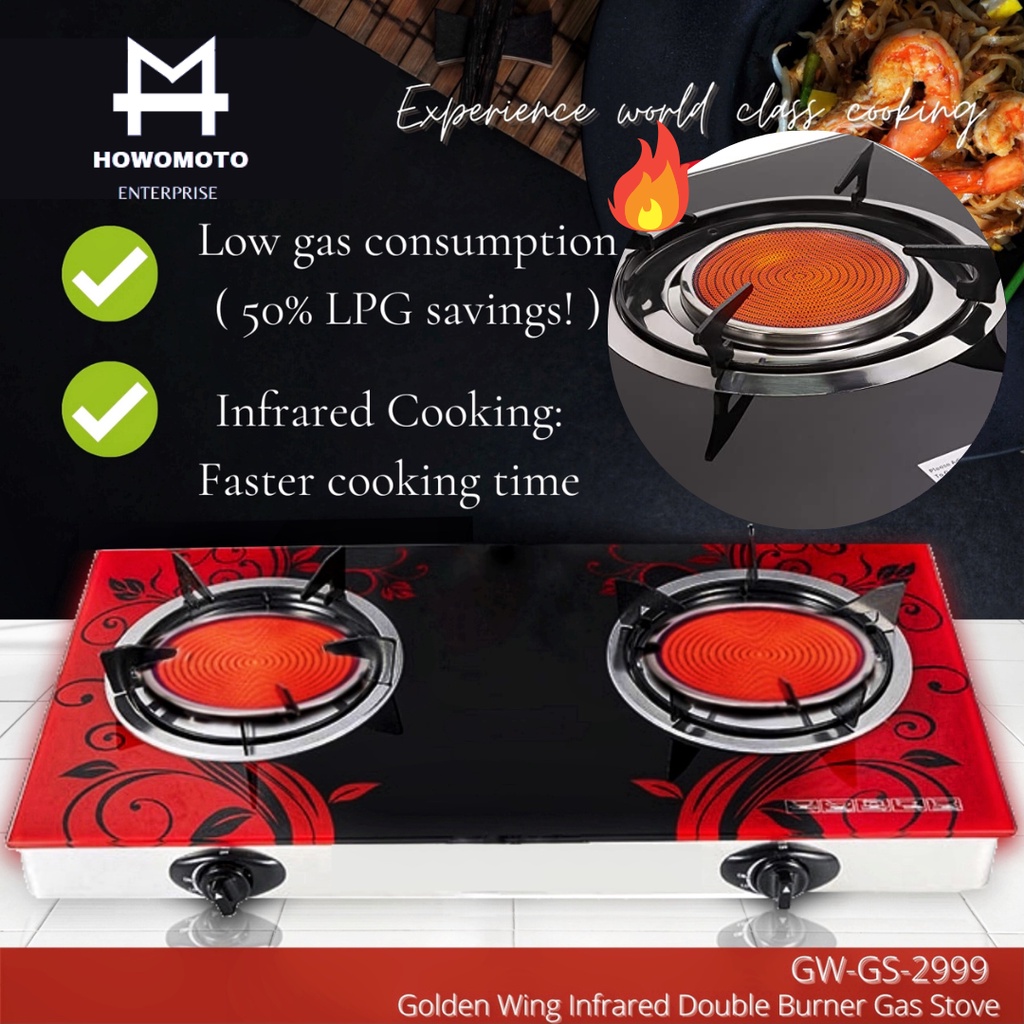 Golden Wing Infrared Triple Burner Double Burner Gas Stove (GWGS999